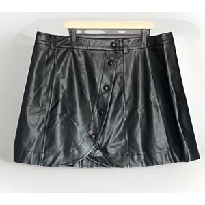 Eloquii Faux Leather Mini Skirt Womens Sz 20 Black Party Chic Moto Grunge Biker